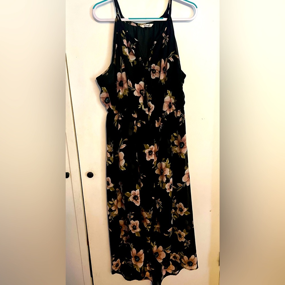Black with Rose Gold Flowers & Ties Hp Front
